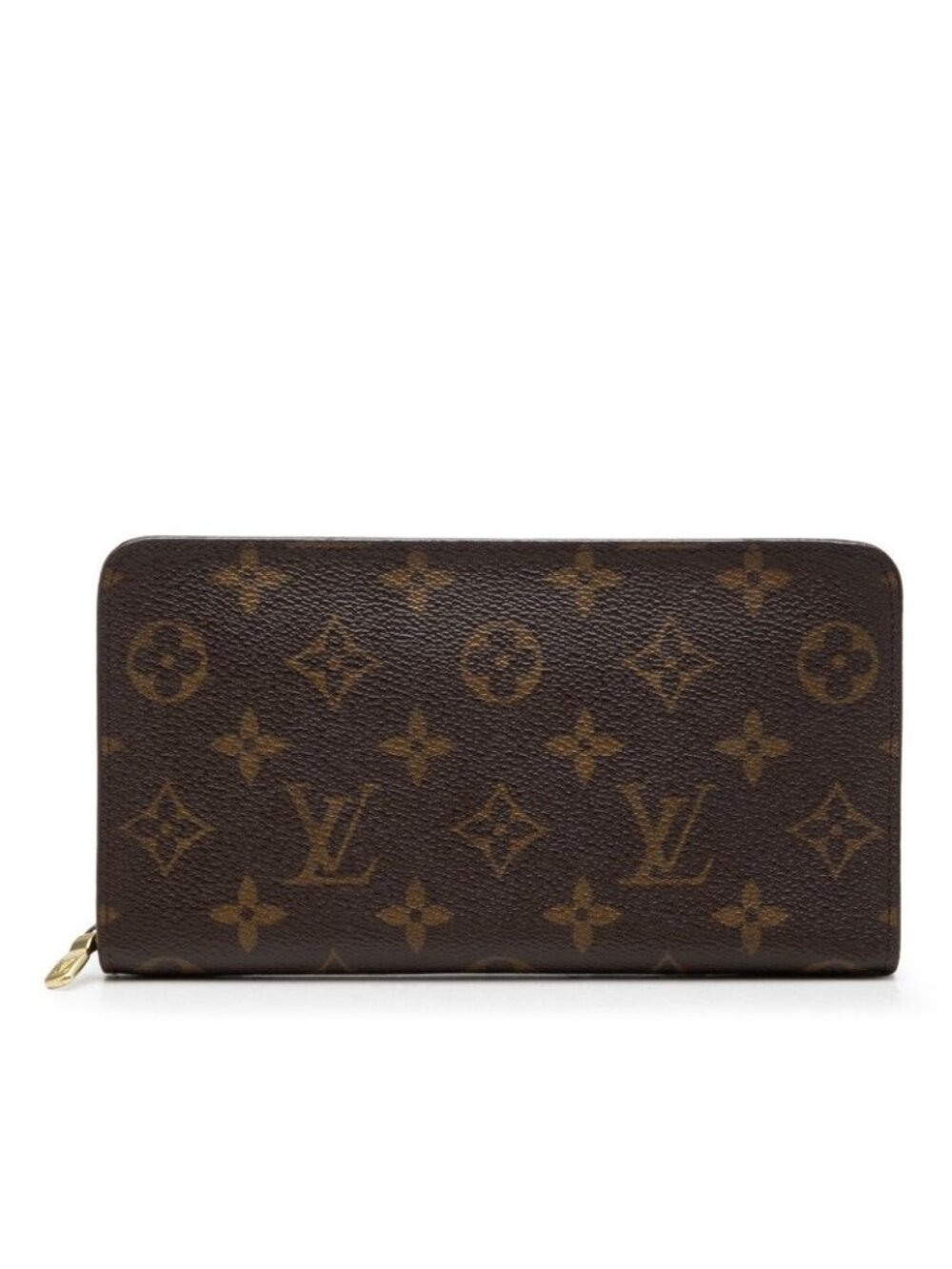 Louis Vuitton Monogram Porto Monnaie Zip Around Wallet Brown Leather